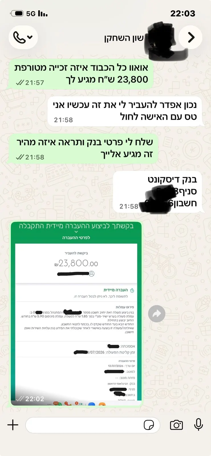 צילום משיכה מאומת, פרטים אישיים הוסתרו
